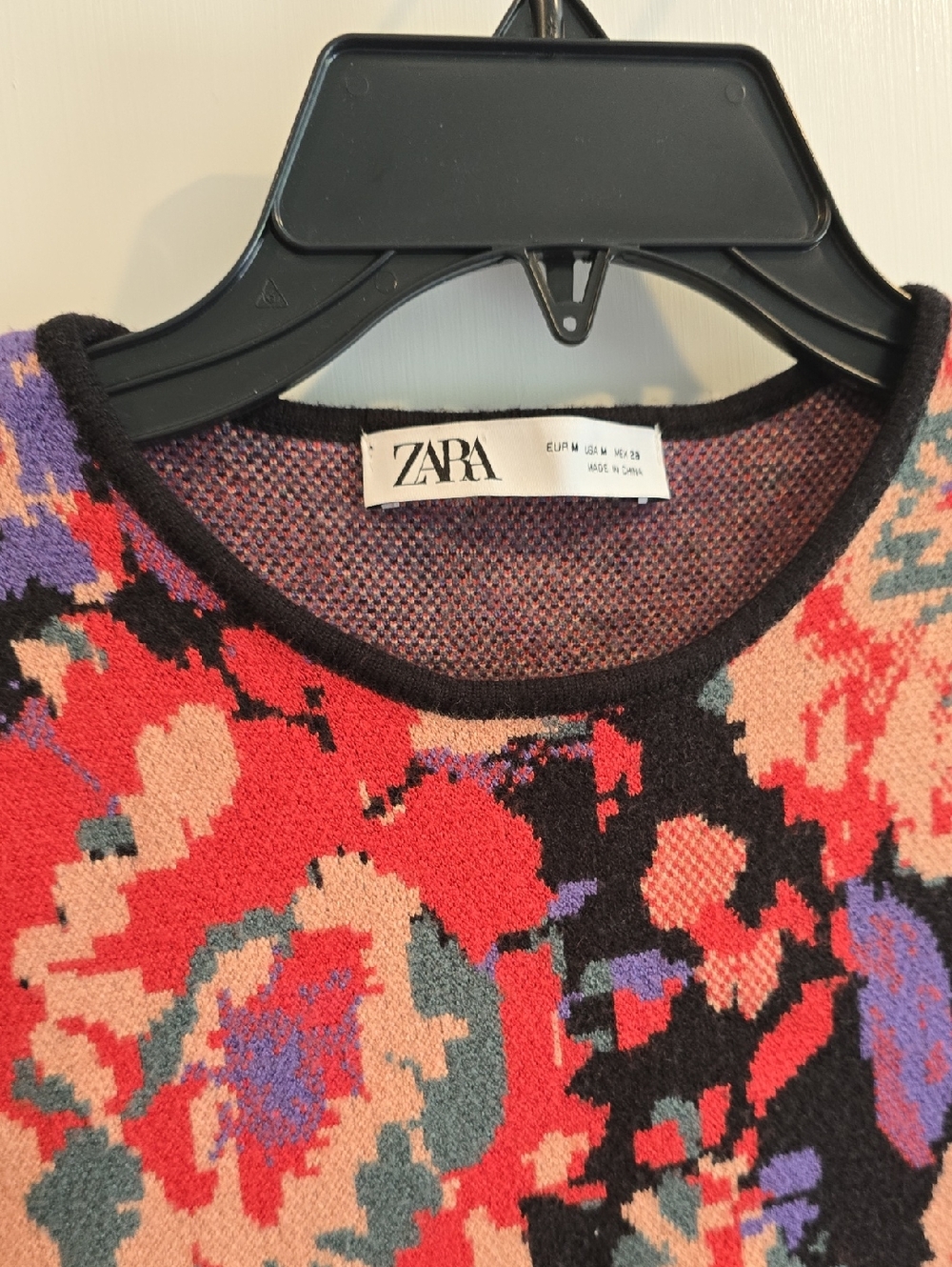 Zara Jaquard Knit Floral Dress Size Medium - Picture 4 of 8